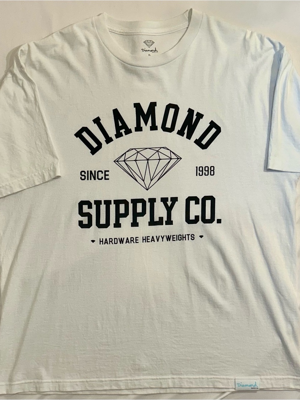 Diamond Supply Co. White T-Shirt with Black Logo Diamond Graphic